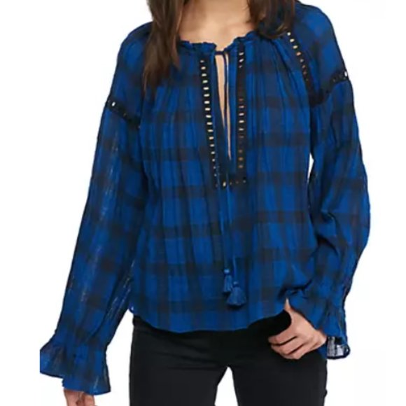 Free People Honey Grove Plaid Top - Picture 6 of 6